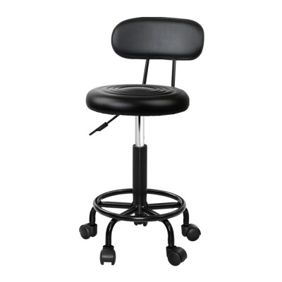 Artiss Salon Stool Swivel Chair, PU Leather, Adjustable 73-90cm, Black, 360° Rotatable, Comfortable Backrest Artiss Salon Stool Swivel Chair, PU Leather, Adjustable 73-90cm, Black, 360° Rotatable, Comfortable Backrest