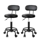 Artiss 2x Salon Stool Swivel Chair with Backrest - Stylish, Comfortable, Adjustable Height, 360° Rotation, PU Leather