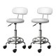 Artiss 2x White Salon Swivel Stools - PU Leather, Adjustable Height, Chrome Base, 360° Rotatable, Comfort Backrest Artiss 2x White Salon Swivel Stools - PU Leather, Adjustable Height, Chrome Base, 360° Rotatable, Comfort Backrest