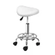 Artiss Salon Stool Saddle Swivel Chair, Premium PU Leather, White, Adjustable Height 50-67cm, 360° Rotatable, Comfort