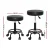 Artiss Salon Stool, PU Leather, Adjustable Height 51.5-68.5cm, Black, Round Swivel Chair with Footrest & Wheels