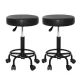 Artiss 2x Salon Stool - Adjustable Swivel Chair with PU Leather, 360° Rotation & Heavy-Duty Base