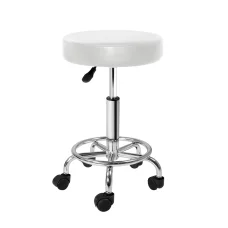 Artiss White Salon Stool: Stylish & Comfortable Round Swivel Chair with Adjustable Height & 360° Rotation
