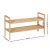 Artiss Shoe Rack Cabinet, Bamboo, Pine, 70x40x25.5cm - Stylish 2-Tier Storage Organiser for 6 Pairs, Easy Assembly