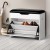 Artiss 3-Tier Shoe Rack Cabinet Bench - White PU Leather Seat, Holds 15 Pairs, Particle Board, 57x30x53cm, Easy Assembly