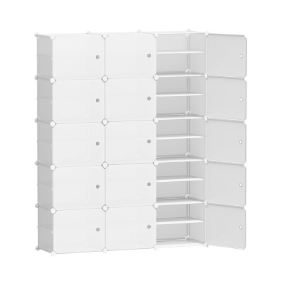 Artiss 15 Cube Shoe Rack Storage Cabinet - Stackable, Eco-Friendly PP Plastic, 124x30x158cm, White, Ventilated Design Artiss 15 Cube Shoe Rack Storage Cabinet - Stackable, Eco-Friendly PP Plastic, 124x30x158cm, White, Ventilated Design