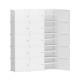 Artiss 15 Cube Shoe Rack Storage Cabinet - Stackable, Eco-Friendly PP Plastic, 124x30x158cm, White, Ventilated Design