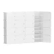 Artiss 16-Cube Shoe Rack DIY - Stackable, Eco-Friendly PP Plastic, 166x30x126cm, Ventilated, White Storage Cabinet