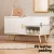 Artiss Shoe Rack Cabinet Bench, Particle Board, White, 80x36x48cm, Elegant Entryway Solution with PU Leather Seat