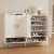 Artiss 5-Tier Shoe Rack Cabinet, White - Adjustable Shelves, Gold Metal Feet, Holds 30 Pairs, Elegant Entryway Storage