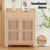 Artiss 4-Tier Shoe Rack Cabinet, Adjustable Shelves, Pine Wood Legs, Holds 16 Pairs, 80x37.5x109cm, Easy Assembly
