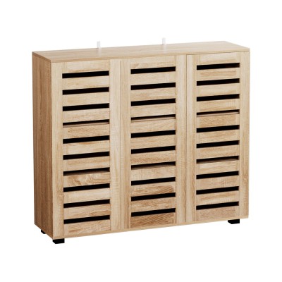 Artiss Alster Shoe Rack Cabinet - Adjustable 30 Pair Storage, Ventilated Doors, Anti-Tip Safety, Pine Finish Artiss Alster Shoe Rack Cabinet - Adjustable 30 Pair Storage, Ventilated Doors, Anti-Tip Safety, Pine Finish