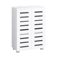 Artiss Alster 5-Tier Shoe Rack Cabinet, White, 20 Pair Capacity - Adjustable Shelves, Ventilated Doors, 60x33.5x87cm