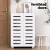 Artiss Alster 5-Tier Shoe Rack Cabinet, White, 20 Pair Capacity - Adjustable Shelves, Ventilated Doors, 60x33.5x87cm