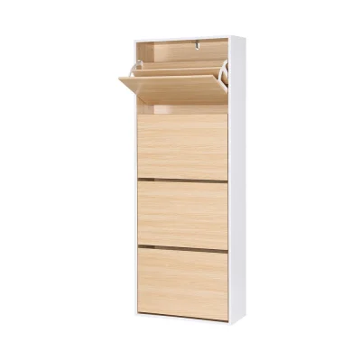 Artiss 160cm Shoe Rack Cabinet, 24-Pair Capacity, Adjustable Shelves, Pine Design, Durable Melamine Finish, White