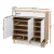 Artiss Pine & White Shoe Rack Cabinet for 30 Pairs - 5 Tiers, 3 Drawers, Soft Close, Adjustable Feet, 120x32x112cm