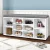 Artiss Shoe Rack Storage Cabinet Bench, Particle Board, White/Grey, 102x30x48cm, 10 Compartments, Cushioned Seat