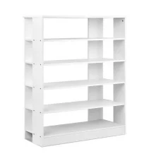 Artiss 6-Tier White Shoe Rack Cabinet for 30 Pairs, Eco-Friendly Particle Board, 75x30x96cm, Stylish & Durable Storage