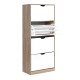 Artiss 4-Tier Shoe Rack Cabinet, White, Holds 60 Pairs - Durable Particle Board, Adjustable Shelves, Modern Design