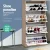 Artiss 4-Tier Shoe Rack Cabinet, White, Holds 60 Pairs - Durable Particle Board, Adjustable Shelves, Modern Design