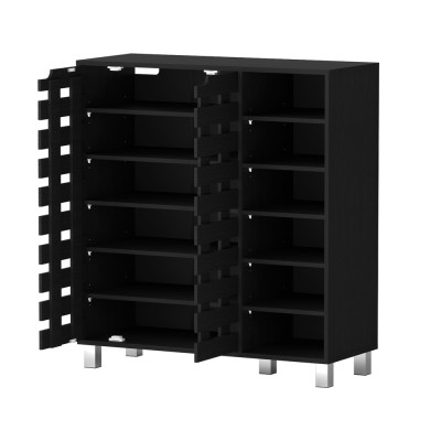 Artiss 6-Tier Shoe Rack Cabinet - Black, Adjustable Shelves, Holds 24 Pairs, Premium Particle Board, 87x35x97cm Artiss 6-Tier Shoe Rack Cabinet - Black, Adjustable Shelves, Holds 24 Pairs, Premium Particle Board, 87x35x97cm