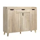 Artiss Adjustable Shoe Rack Cabinet - Pine Finish, Stores 26 Pairs, Stylish & Durable with Extra Storage