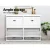 Artiss 4-Tier Shoe Rack Cabinet, White E1 MDF, Adjustable Shelves for 16 Pairs, Elegant Retro Handles, 105x24x82.5cm