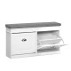 Artiss White Shoe Rack Cabinet Bench, E1 MDF, Adjustable Shelves, Fits 12 Pairs, 104x24x48cm, 1-Year Warranty