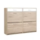 Artiss Shoe Rack Cabinet - White, Pine, Adjustable Shelves, Holds 36 Pairs, 4 Compartments, 2 Drawers, 119.5cm x