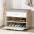 Artiss White Shoe Rack Cabinet Bench - 8 Pair Capacity, Adjustable Shelves, Particle Board, 60x34x50cm, Easy Assembly