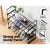 Artiss 4-Tier Shoe Rack – Stackable, Black Metal, Holds 16 Pairs, 80cm Wide, Tool-Free Assembly, Sturdy & Durable Design
