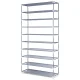 Artiss Stackable 10-Tier Shoe Rack Cabinet, Grey - Holds 50 Pairs, Metal Frame, 85x26x160cm, Easy Assembly, 1-Year