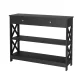 Artiss Console Table, MDF, 100x30x80cm, Black, 3-Tier with USB Outlets, Sleek Handles, Easy Assembly, 1-Year Warranty