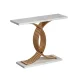 Artiss White & Gold Marble Effect Console Table - 100cm Elegant MDF Top with Sturdy Metal Base, Anti-Slip Design