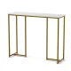 Artiss Marble Effect Console Table - White & Gold, 95cm, E1 Particle Board, Metal Frame, Space-Saving, 50kg Capacity