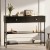 Artiss Console Table 3-Tier Black 100cm – Modern Entryway Hall Table with Drawers, Shelves, Metal Frame, E1 MDF Artiss Console Table 3-Tier Black 100cm – Modern Entryway Hall Table with Drawers, Shelves, Metal Frame, E1 MDF