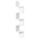 Artiss Wall Shelf Corner Floating 5-Tier White, 123cm Particle Board, Space-Saving, Easy Assembly, Modern Design