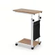 Artiss Adjustable Mobile Laptop Desk – 48CM Oak, C-Shape Frame, Pneumatic Height, Smooth Casters for Home Office