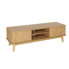 Artiss Adwen TV Entertainment Unit 140CM - Modern Particleboard Stand with Storage, Cable Management, Pine Finish