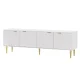 Artiss Riley Entertainment Unit - 180CM White TV Cabinet with 4 Doors, Metal Legs, Cable Management, Easy Assembly