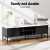 Artiss Kaisu 140CM TV Cabinet: Marble-Effect Tabletop, Metal Legs, Storage, Cable Management, Easy Assembly, White/Black