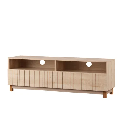 Artiss Karel TV Cabinet Entertainment Unit, E1 Particle Board, 150CM, Pine, Marble-Effect, Modern Storage Solution