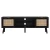 Artiss 150cm Black TV Unit Storage Cabinet, E1 Particle Board, 2 Side Cabinets, Solid Wood Feet, Gold Handles