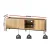 Artiss TV Entertainment Unit 160cm Pine & Black, Storage Cabinet Shelf, Metal Feet, Soft Close, Cable Management