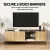 Artiss TV Entertainment Unit 160cm Pine & Black, Storage Cabinet Shelf, Metal Feet, Soft Close, Cable Management