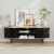 Artiss TV Entertainment Unit Storage Cabinet Black and Pine 140cm MDF Melamine, 2 Doors, Shelves, Cable Management
