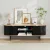 Artiss TV Entertainment Unit Storage Cabinet Black and Pine 140cm MDF Melamine, 2 Doors, Shelves, Cable Management