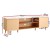 Artiss 180CM TV Cabinet Entertainment Unit Stand, White and Pine, Marble-Effect Top, Storage Cabinets, Wood Legs
