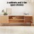 Artiss 180CM TV Cabinet Entertainment Unit Stand, White and Pine, Marble-Effect Top, Storage Cabinets, Wood Legs