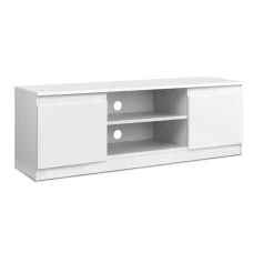 Artiss 120cm White TV Cabinet Entertainment Unit - Elegant Melamine Finish, 2 Cabinets & Shelves, Easy Assembly